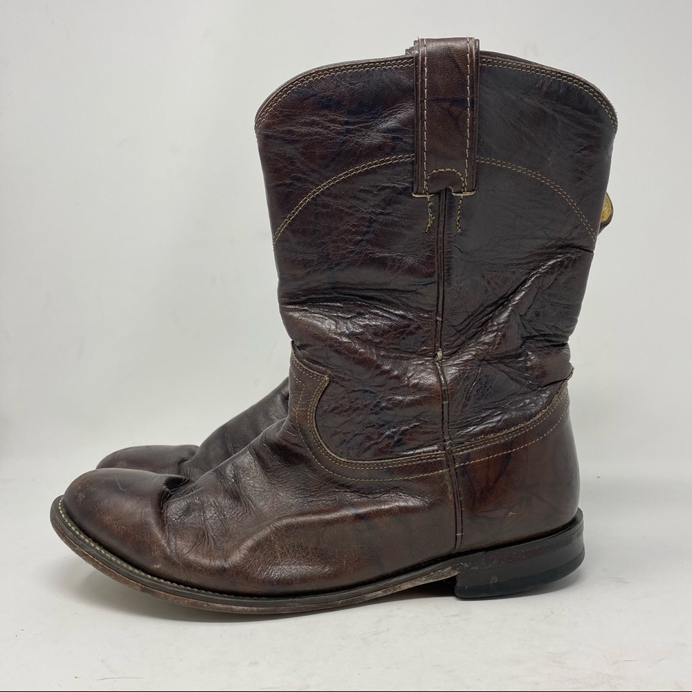 Justin Men’s Corona Roper Leather Brown Western Boots Size 8 EE